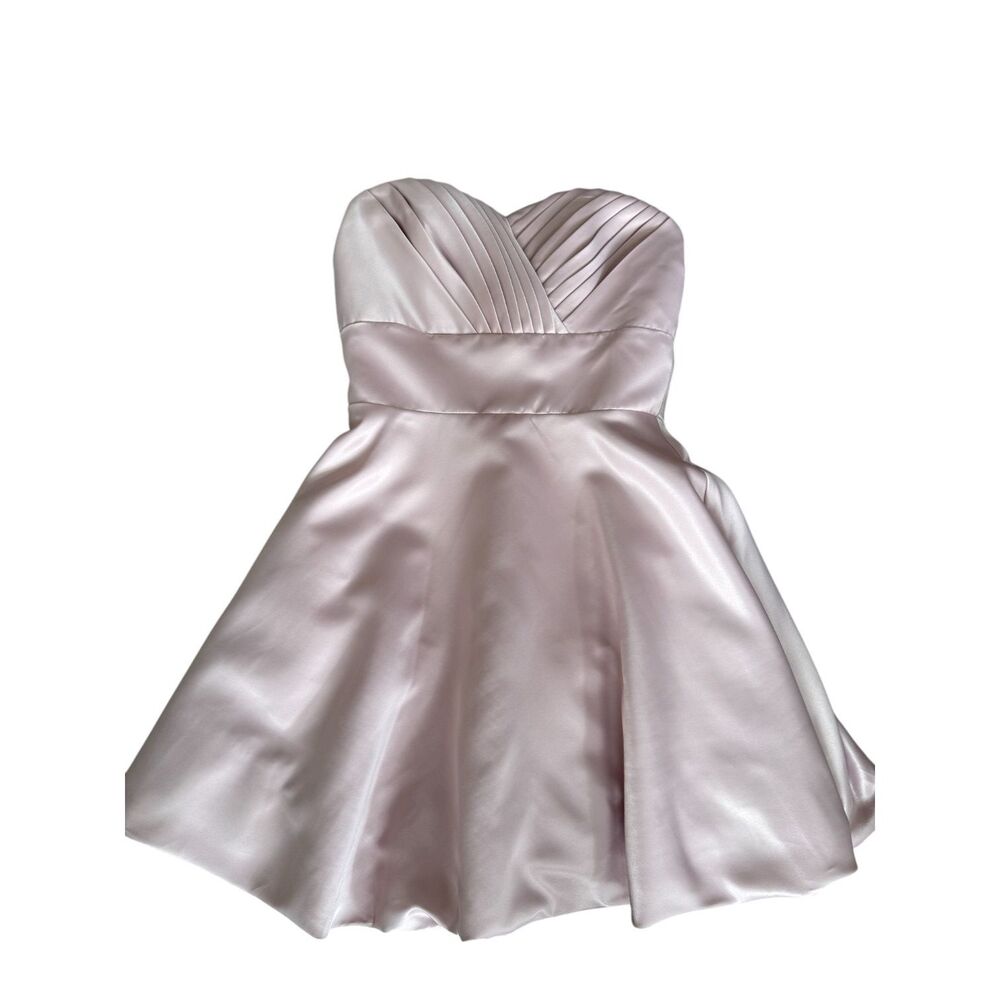 Narianna Blush Pink Strapless Prom Bridal Cocktail Party Bubble Hem Mini Dress S